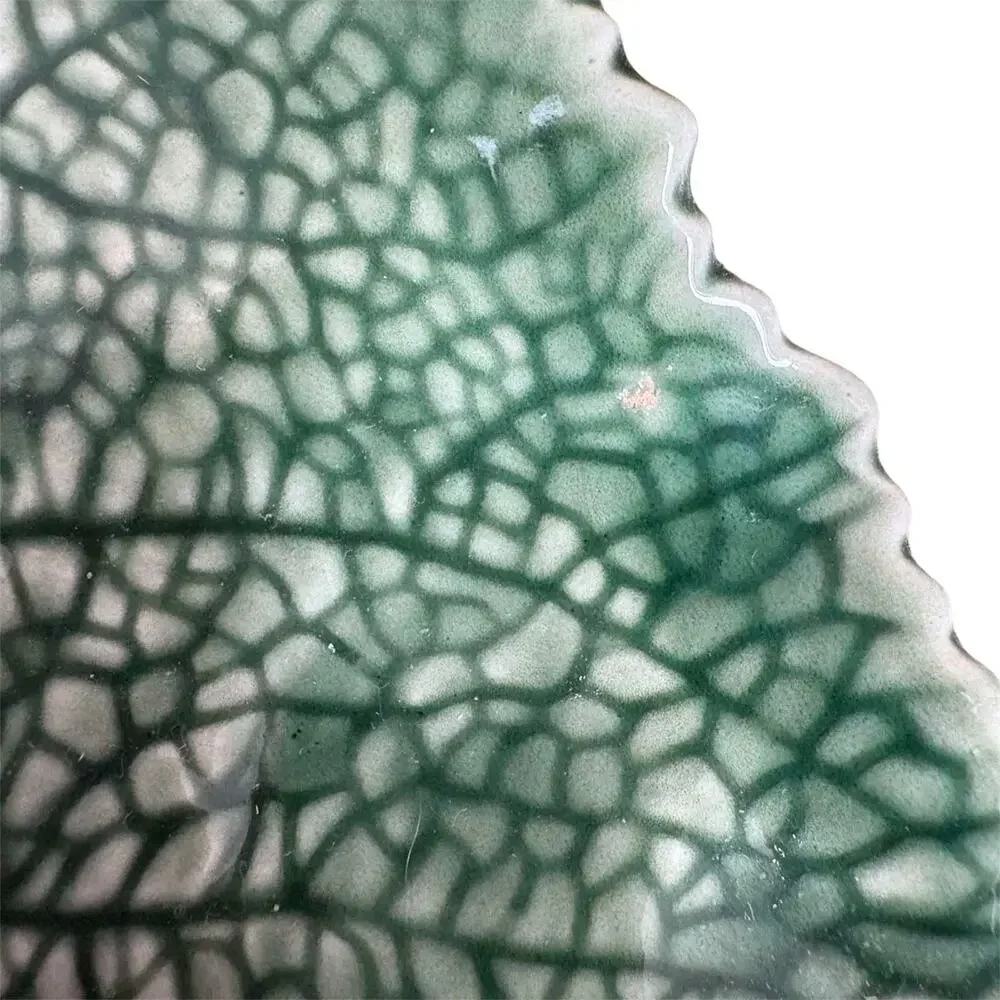 Bordallo Pinheiro Cabbage Leaf Double Dish Portugal Green Majolica Serving Tray